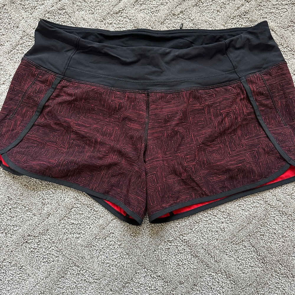 lululemon athletica Black and Red Athletic Shorts